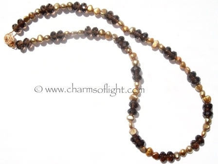 Smokey Quartz & Pearl Necklace